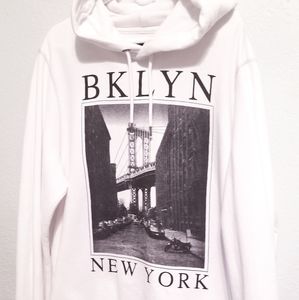 Brooklyn Calling White Hoodie Sz 2XL